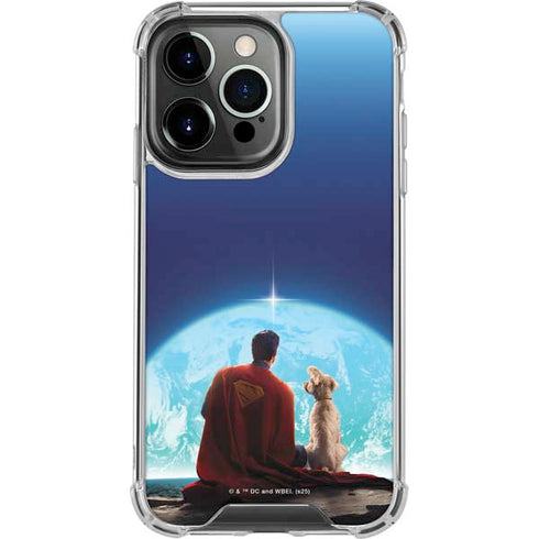Superman 2025 Superman & Krypto watch the Earth iPhone 14 Pro Clear Case